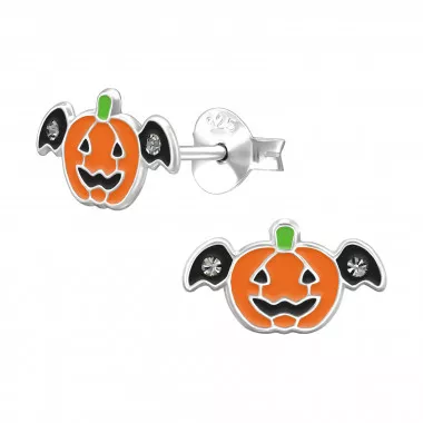 Pumpkin - 925 Sterling Silver Kids Ear Studs SD49531