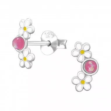 Flower - 925 Sterling Silver Kids Ear Studs SD49699