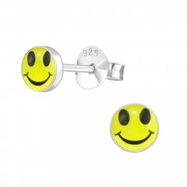 Smiley - 925 Sterling Silver Kids Ear Studs SD6833