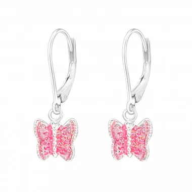 Butterfly - 925 Sterling Silver Kids Earrings SD44074