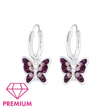 Butterfly - 925 Sterling Silver Kids Hoops SD20032