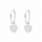 Heart - 925 Sterling Silver Kids Hoops SD6676