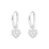 Heart - 925 Sterling Silver Kids Hoops SD6676