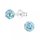 Ball - 925 Sterling Silver Kids Ear Studs with Crystal SD4129