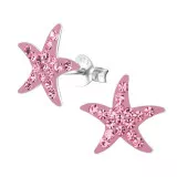 Star - 925 Sterling Silver Kids Ear Studs with Crystal SD5221