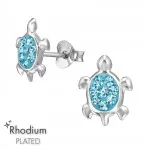 Turtle - 925 Sterling Silver Kids Ear Studs with Crystal SD9259