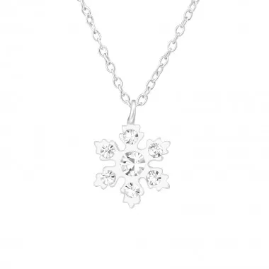 Snowflake - 925 Sterling Silver Kids Necklaces SD38637