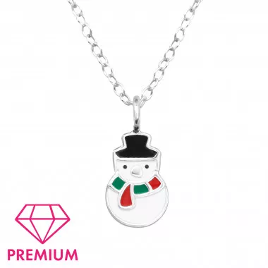 Snowman - 925 Sterling Silver Kids Necklaces SD48246