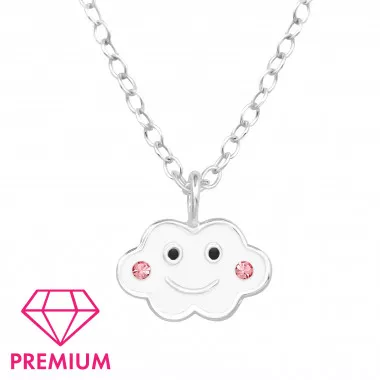 Smiley Cloud - 925 Sterling Silver Kids Necklaces SD48807
