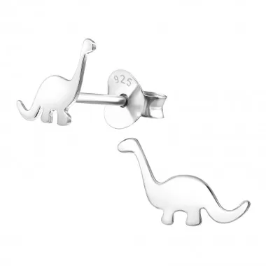 Dinosaur - 925 Sterling Silver Kids Plain Ear Studs SD18766