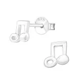 Music Note - 925 Sterling Silver Kids Plain Ear Studs SD21399