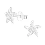 Star Fish - 925 Sterling Silver Kids Plain Ear Studs SD21400