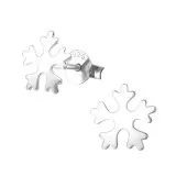 Snowflake - 925 Sterling Silver Kids Plain Ear Studs SD21759