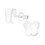 Butterfly - 925 Sterling Silver Kids Plain Ear Studs SD22396
