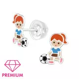 Girl Football Player - 925 Sterling Silver Premium Kids Jewelry SD48760