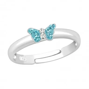 Small Butterfly - 925 Sterling Silver Kids Rings SD23475