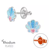 Shell - 925 Sterling Silver Screw Back Ear Studs SD49342