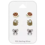 Hedgehog, Sloth And Koala - 925 Sterling Silver Kids Jewelry Sets SD49000
