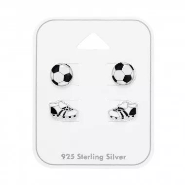 Football And Football Shoes - 925 Sterling Silver Kids Jewelry Sets SD49757