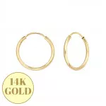 12mm Endless Hoop - 14K Gold Gold Earrings SD48118