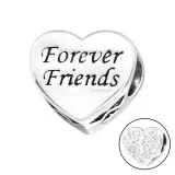 Heart Forever Friends - 925 Sterling Silver Beads with CZ/Crystal SD10413