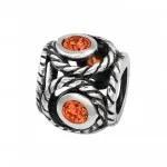 Round - 925 Sterling Silver Beads with CZ/Crystal SD3764