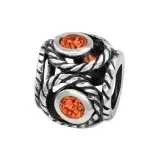 Round - 925 Sterling Silver Beads with CZ/Crystal SD3764