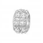 Round - 925 Sterling Silver Beads with CZ/Crystal SD4476