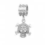 Hanging Skull - 925 Sterling Silver Beads with CZ/Crystal SD6566