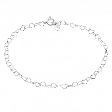 18cm Heart Chain - 925 Sterling Silver Bracelets SD49284