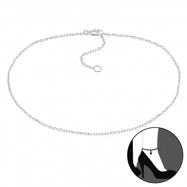 Plain - 925 Sterling Silver Silver Anklets SD1998