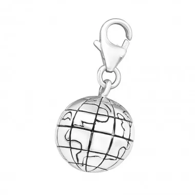 World - 925 Sterling Silver Clasp Charms SD12142