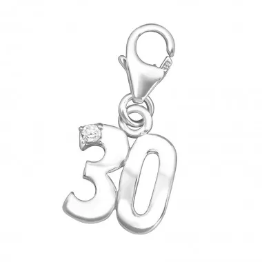 Thirty - 925 Sterling Silver Clasp Charms SD3111