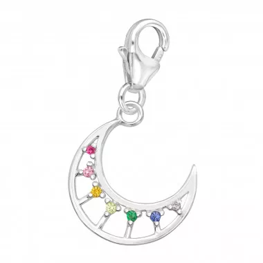 Crescent Moon - 925 Sterling Silver Clasp Charms SD44517