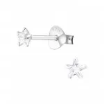 Star - 925 Sterling Silver Basic Stud Earrings SD10385