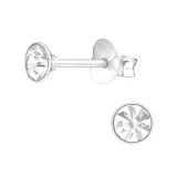 Round - 925 Sterling Silver Basic Stud Earrings SD16387