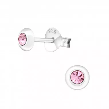 Round - 925 Sterling Silver Basic Stud Earrings SD20293