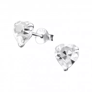 Heart - 925 Sterling Silver Basic Stud Earrings SD20576
