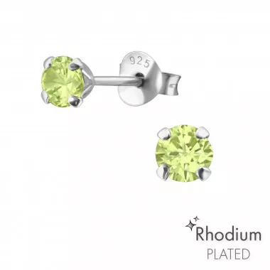 Round - 925 Sterling Silver Basic Stud Earrings SD22025