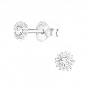 Sun - 925 Sterling Silver Basic Stud Earrings SD22283
