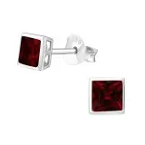 Square - 925 Sterling Silver Basic Stud Earrings SD3696