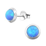 Round - 925 Sterling Silver Semi-Precious Stud Earrings SD23625