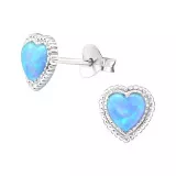 Heart - 925 Sterling Silver Semi-Precious Stud Earrings SD23627