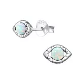 Evil Eye Synthetic - 925 Sterling Silver Semi-Precious Stud Earrings SD23675