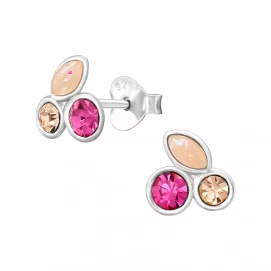 Cluster - 925 Sterling Silver Semi-Precious Stud Earrings SD49231