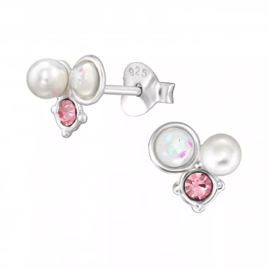 Cluster - 925 Sterling Silver Semi-Precious Stud Earrings SD49245