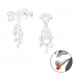 Dog - 925 Sterling Silver Ear Jackets & Double Earrings SD24268