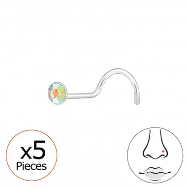 Round - 925 Sterling Silver Nose Studs SD48039