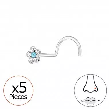 Flower - 925 Sterling Silver Nose Studs SD48045