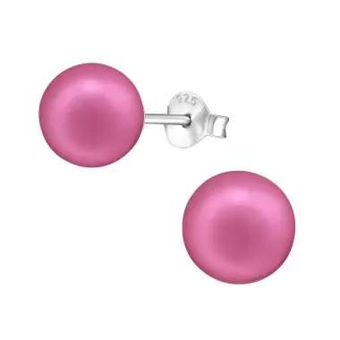 Round - 925 Sterling Silver Pearl Stud Earrings SD17954